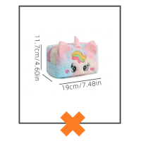 Etui / make-up tasje fluffy unicorn pastel XL